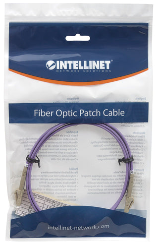 Intellinet OM4 Glasfaser-Patchkabel 1m - LC auf LC, Duplex, Multimode, Violett