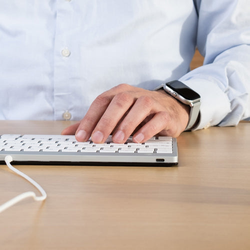 Ergonomic Keyboard R-Go Tools Compact Break Wired USB QWERTY White