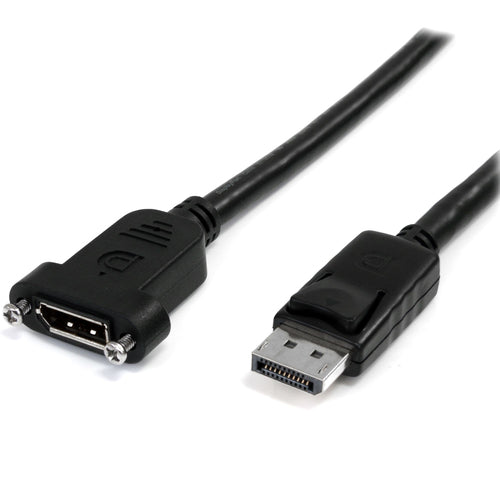 StarTech.com 3ft DisplayPort Cable - 4K - Panel Mount Extension - DP Monitor Cable