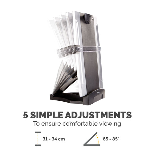 Fellowes Document Holder Adjustable A3 A4 Plastic Black Silver 240x190mm