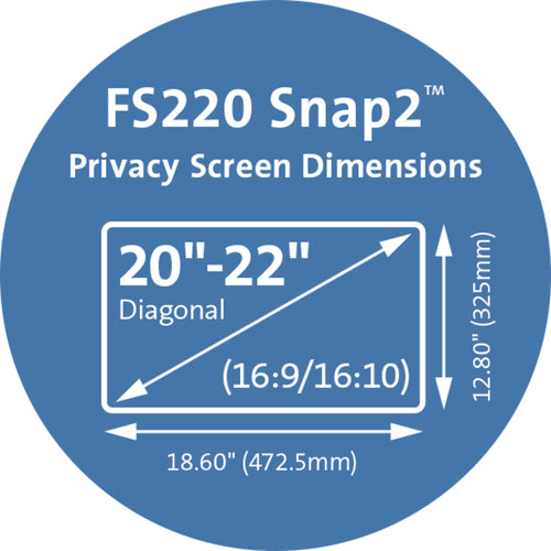 Kensington FS220 Snap2 Privacy Screen 20-22 Inch Widescreen Monitor