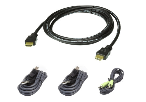 ATEN 2L-7D02UHX4 HDMI Secure KVM-Kabel - 1,8 m USB HDMI - Schwarz