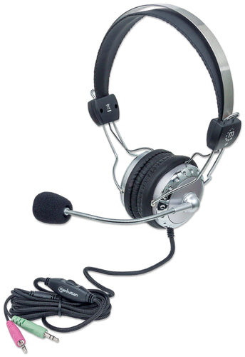 Wired Over-Ear Headset with Microphone Boom and Volume Control