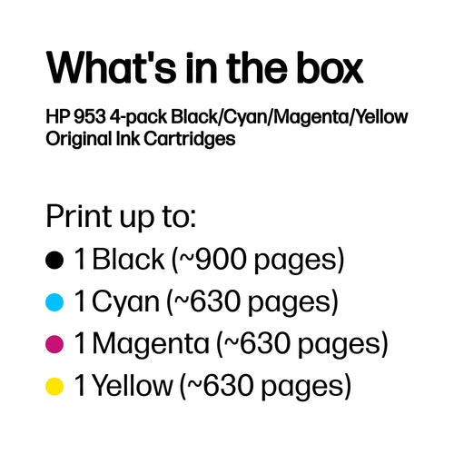HP 953 4-Pack CMYK(4) Original Combo ink cartridge