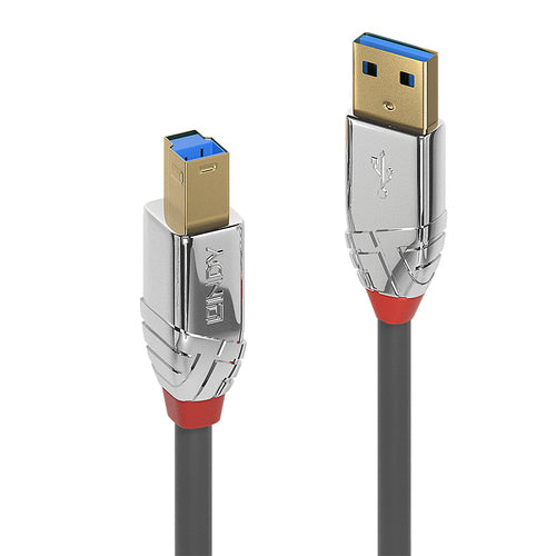 USB 3.2 Type A to B Cable 1m 5Gbps Chrome Grey