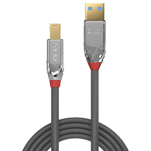 USB 3.2 Type A to B Cable 1m 5Gbps Chrome Grey