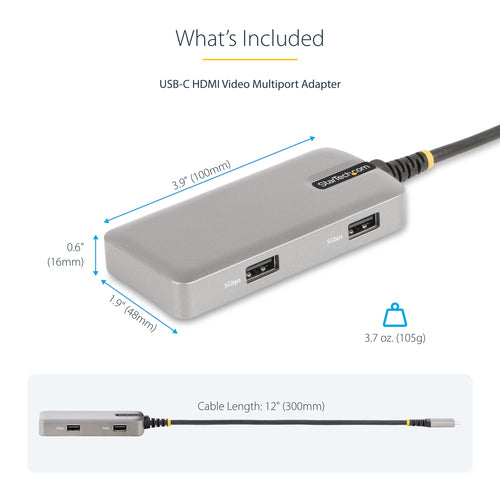 USB-C Multiport-Adapter 4K 60Hz HDMI 100W Power Delivery Grau