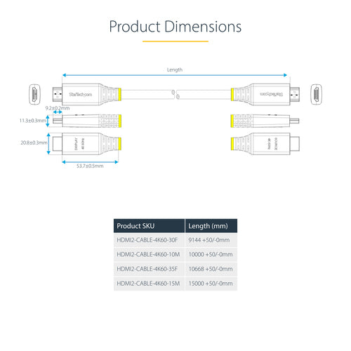 StarTech.com HDMI2-CABLE-4K60-35F HDMI cable