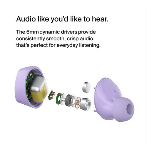 Wireless Headset Belkin SoundForm Bolt 2 for Calls and Music - Lavender