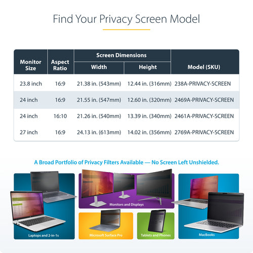 StarTech.com 2469A-PRIVACY-SCREEN display privacy filter