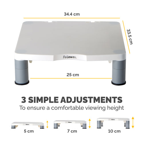 Fellowes Standard Monitorständer – Verstellbarer ergonomischer Ständer – Max. Gewicht 27 kg