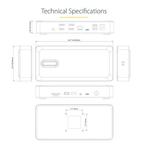 USB4 Thunderbolt 4 Docking Station 98W Charging Quad Display