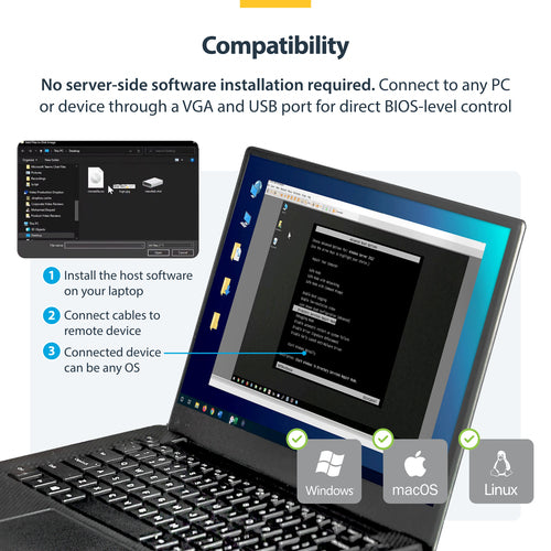 StarTech.com NOTECONS01 KVM Cable Adapter - USB 2.0, VGA, Black