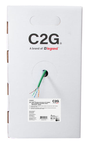 Cat6 Ethernet Network Cable 1000ft Green Bulk CMR-Rated UTP