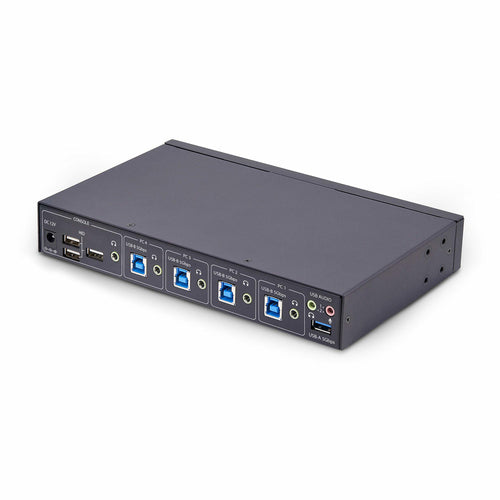 4-Port KVM Switch USB Audio Peripheral Sharing for 4 Computers