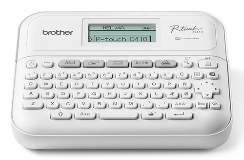 Brother PT-D410 Label Printer - 180 DPI Thermal Transfer, QWERTY Keyboard, Wired