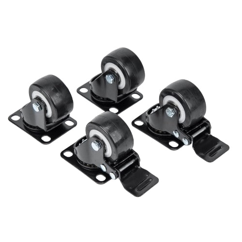 Castor Wheels Rack Accessory Black Stainless Steel 4pcs