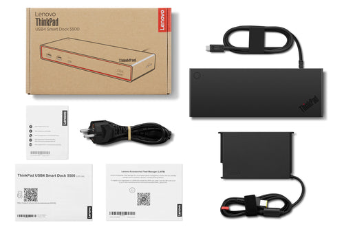 USB4 Smart Dock 5500 for Lenovo ThinkPad with 135W Adapter Wired Black