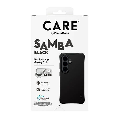 PanzerGlass CARE™ by ® Samba Case Black w. Qi Samsung Galaxy S26 mobile phone case
