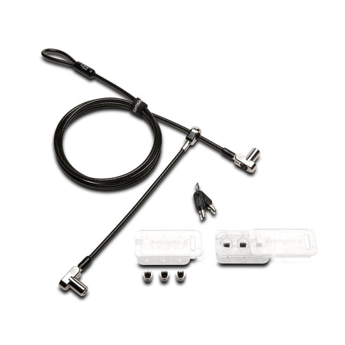 Kensington Universal 3-in-1 Keyed Cable Lock Twin Lockheads Carbon Steel Silver