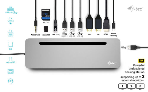 i-tec C31FLAT2PDPRO100WUK laptop dock/port replicator