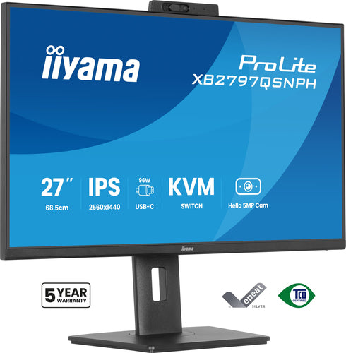 iiyama ProLite XB2797QSNPH-B1 27IN IPS LCD 4MS 2560X1440 350CD/M2 HDMI/DP/USB 2 computer monitor