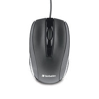 Verbatim 98106 Corded Optical Mouse - Black, USB Type-A, Ambidextrous Design