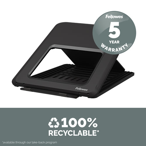 Fellowes Breyta Laptop-Ständer – Schwarz, höhenverstellbar, robustes ABS, ergonomisches Design