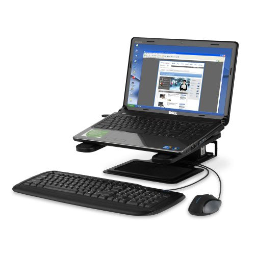 Kensington Verstellbarer Laptop-Ständer K60726WW – Metall & Schwarz – Ergonomisches Design für Zuhause & Büro