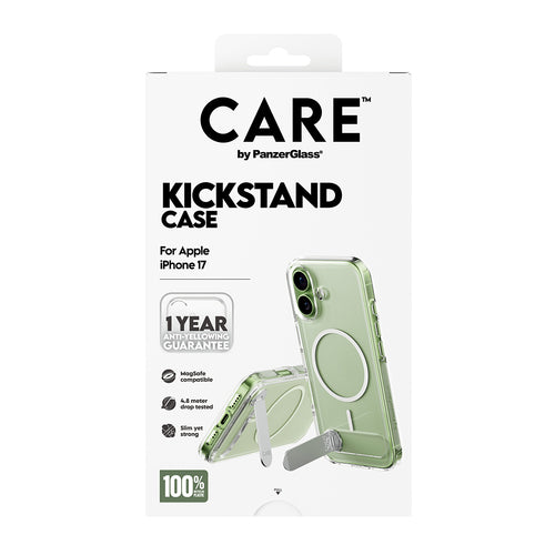 PanzerGlass CARE™ by ® Kickstand Case Transparent w. MagSafe iPhone 17 mobile phone case