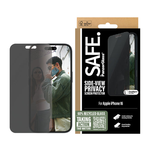 PanzerGlass SAFE. by ® Privacy Screen Protector iPhone 16 | 15 | Ultra-Wide Fit