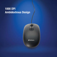 Verbatim 70734 Wired Keyboard and Mouse Set - Full-Size USB QWERTY, Black