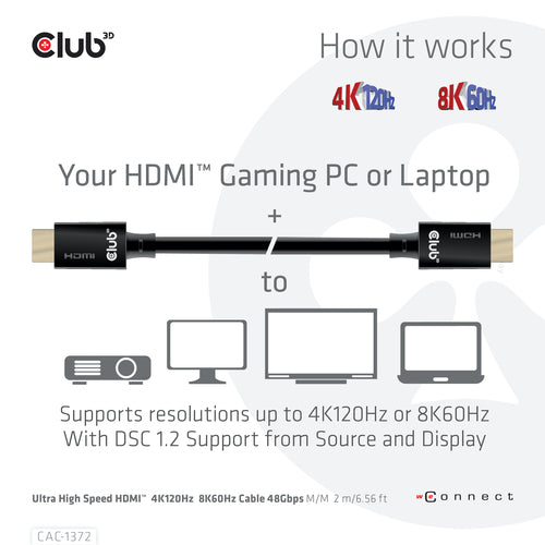 Ultra High Speed HDMI Kabel 4K120Hz 8K60Hz 48Gbit/s 2m