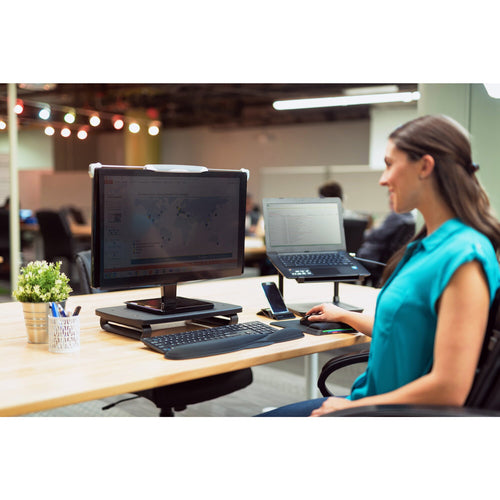 Kensington SmartFit Monitorständer Plus für 24'' Bildschirme – Höhenverstellbar, Schwarz