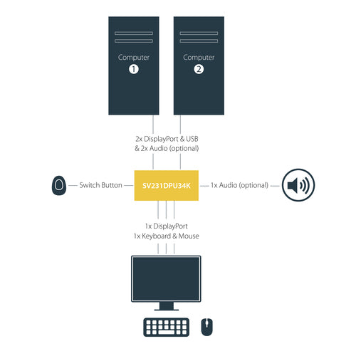 StarTech.com SV231DPU34K KVM switch