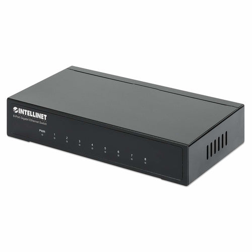 Intellinet 8-Port Gigabit Ethernet Switch – Desktop Metallgehäuse, Energieeffizient – 530347