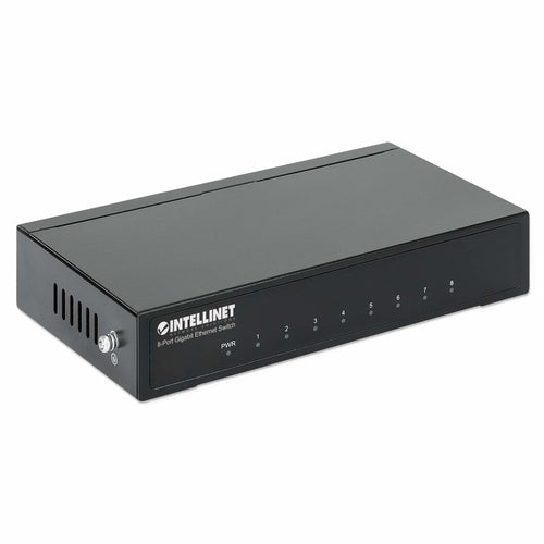 Intellinet 8-Port Gigabit Ethernet Switch – Desktop Metallgehäuse, Energieeffizient – 530347
