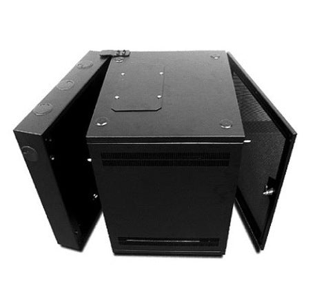 Wall Mount Rack Cabinet 13U Vented Door Server Capacity Black