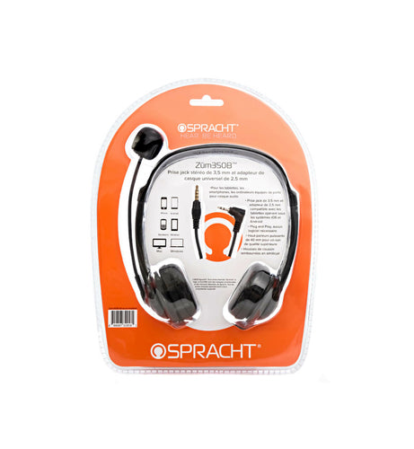 Wired Headset Spracht ZūM350 200Hz-20kHz 25g Black Office Call Center