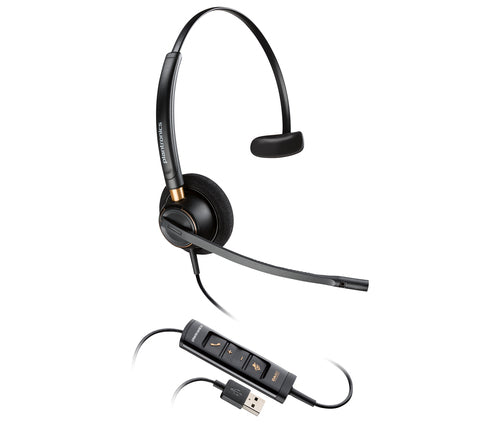 HP Poly EncorePro 515 Monoaural USB-A Headset Microsoft Teams Certified Wired 52g