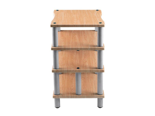 4 Tier Audio Stand XL Monoprice MDF Steel Maple Color 25.2 kg