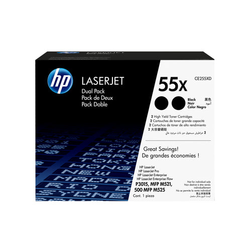 HP 55X 2-pack High Yield Black Original LaserJet Toner Cartridges toner cartridge