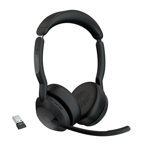 Jabra Evolve2 55 Headset Link380a MS Stereo Kabelgebunden Kabellos Schwarz
