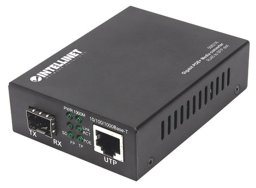 Gigabit PoE+ Medienkonverter 1000Base-T RJ45 auf SFP Port 1000 Mbit/s