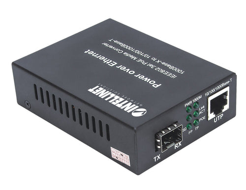 Gigabit PoE+ Medienkonverter 1000Base-T RJ45 auf SFP Port 1000 Mbit/s