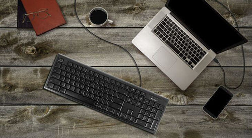 Full-Size Wired USB Keyboard Macally QKEYB Black