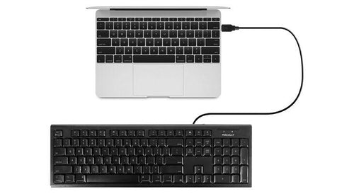 Full-Size Wired USB Keyboard Macally QKEYB Black