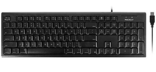 Full-Size Wired USB Keyboard Macally QKEYB Black
