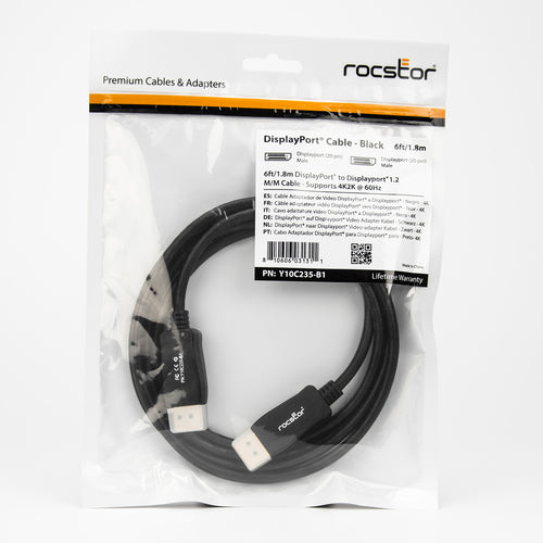 Rocstor Y10C235-B1 DisplayPort cable
