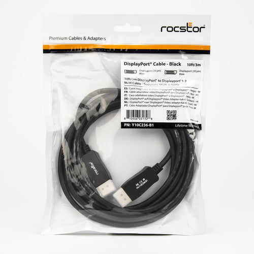 Rocstor Y10C236-B1 DisplayPort cable